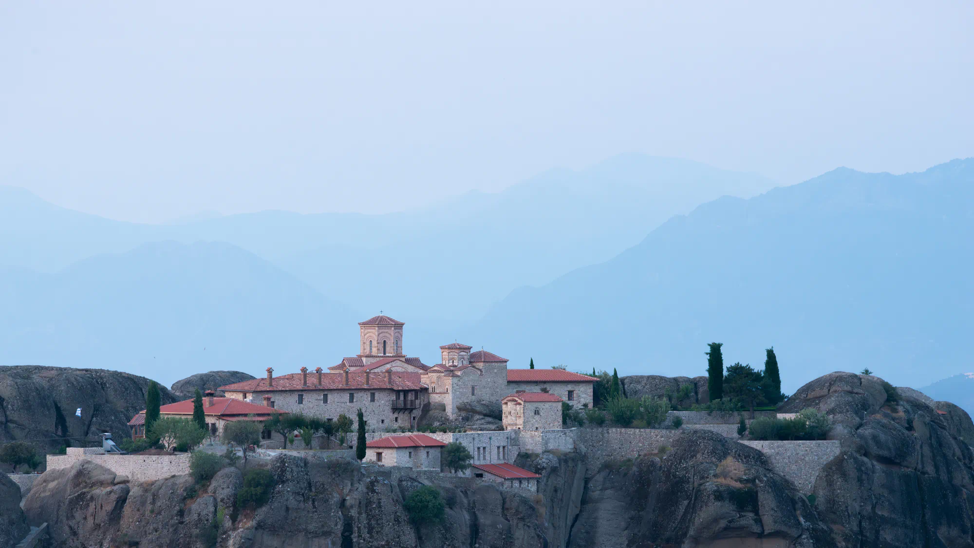 meteora monasteries at sunrise